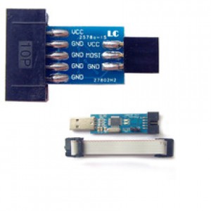 AVR ISP USBASP Programmer Downloader + 10PIN - 6PIN Adapter